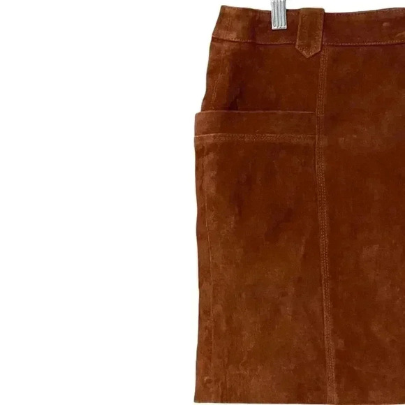 BLANKNYC Sun Valley Skirt 31 Rust Sedona Red Bohemian 70s Suede Mini Length NWT - Picture 6 of 11